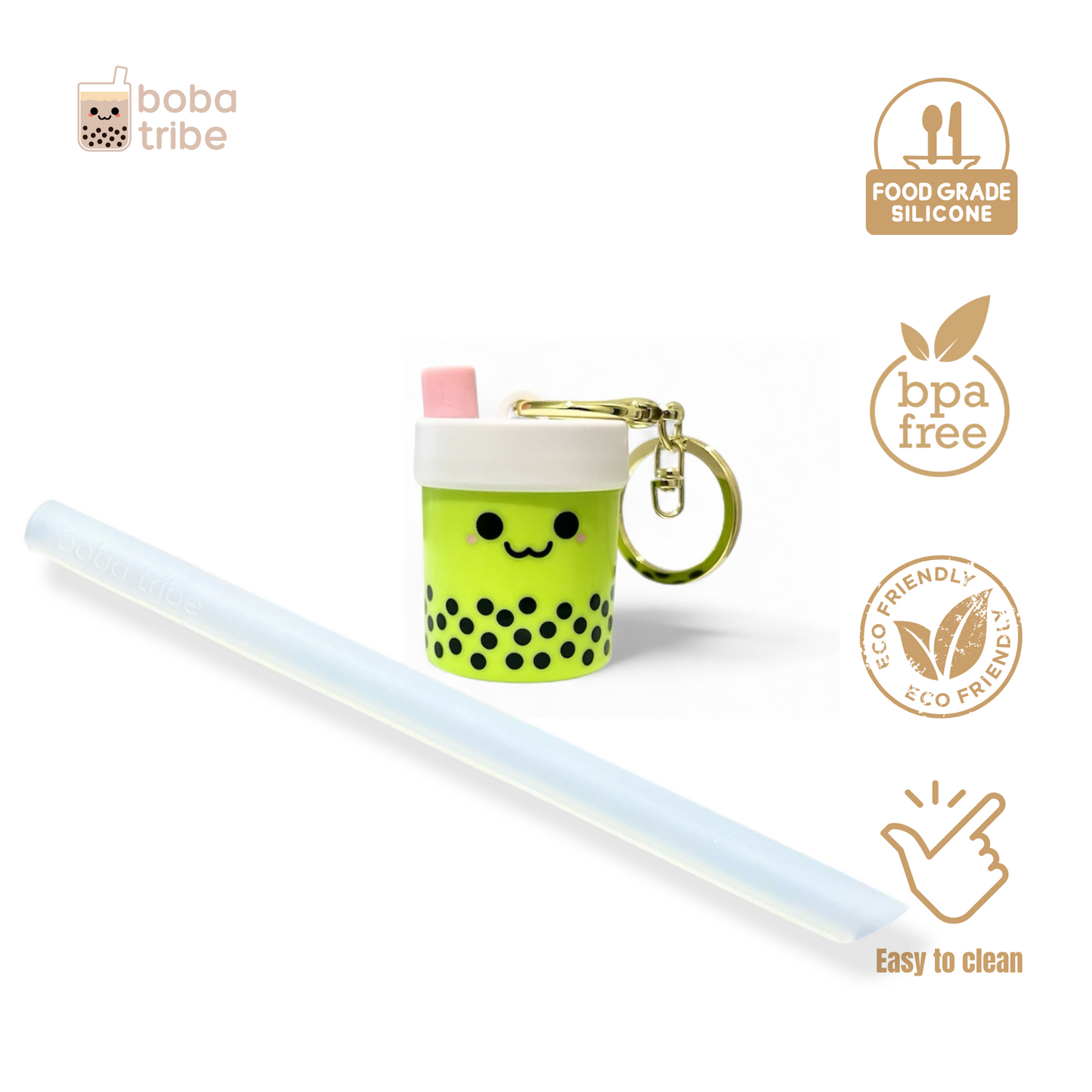 BobaPocket™ Reusable Straw Keychain