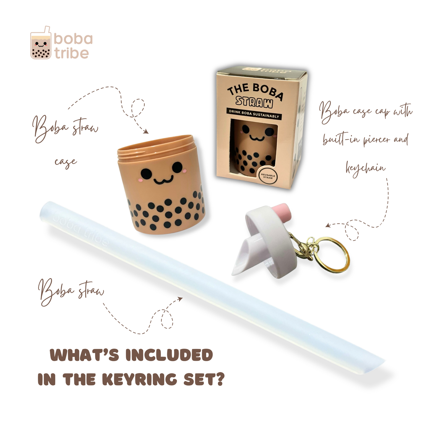 BobaPocket™ Reusable Straw Keychain