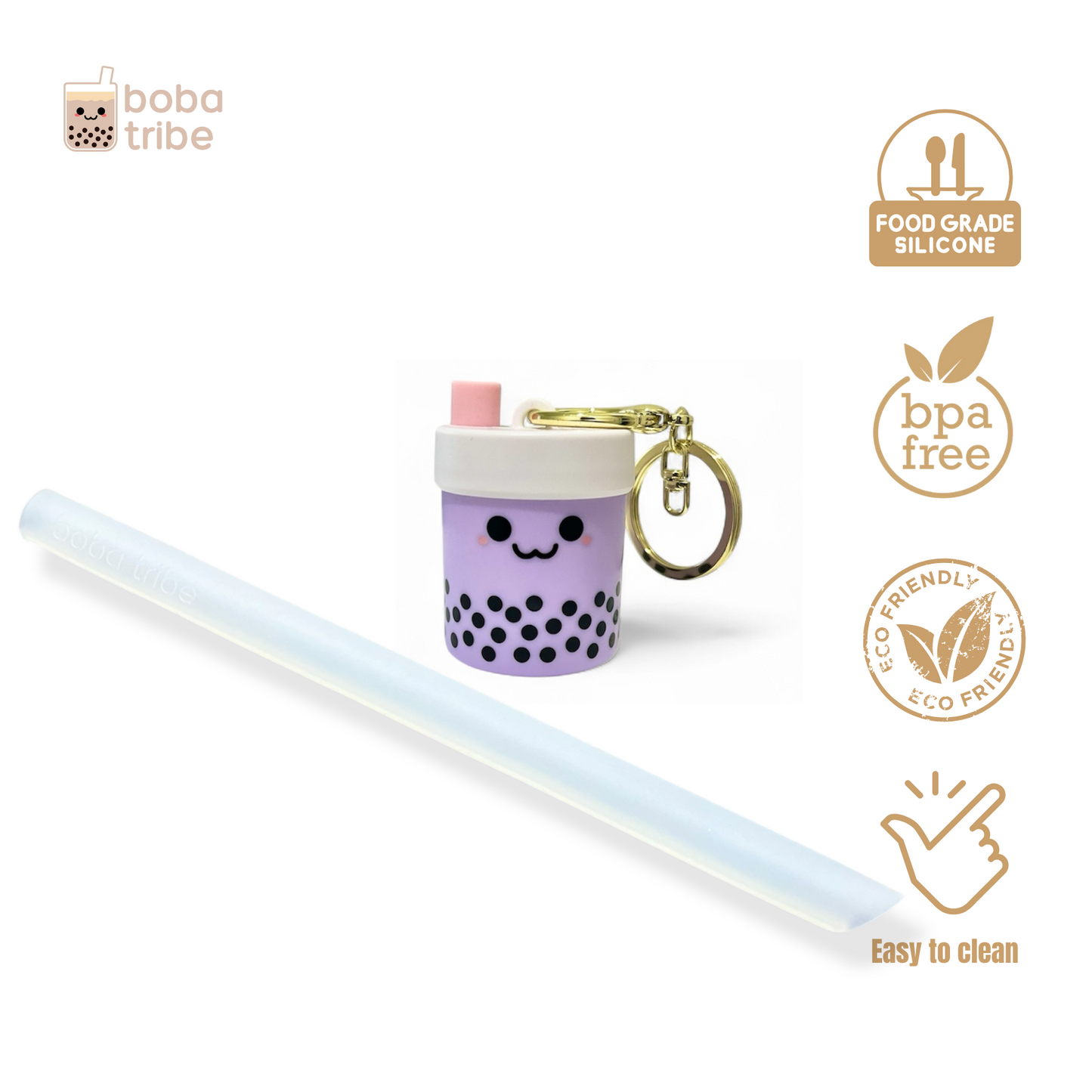 BobaPocket™ Reusable Straw Keychain
