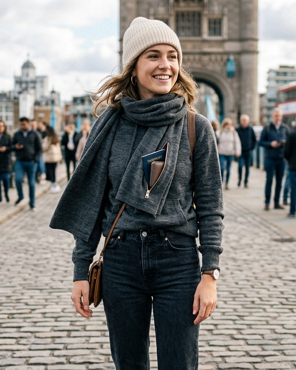 Transformable Travel Scarf Hoodie